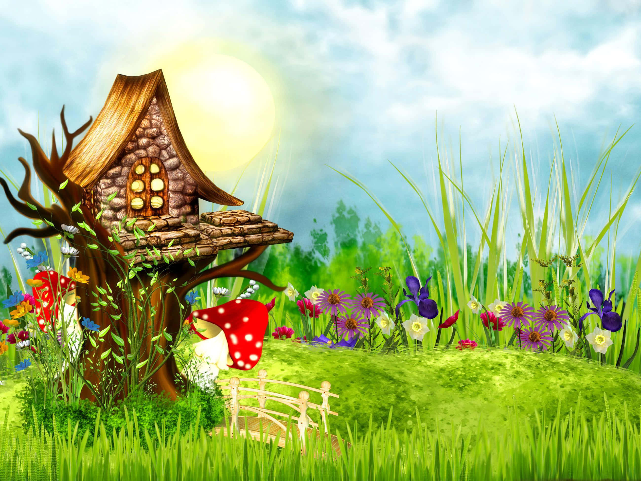 Mystical Fantasy Garden Wallpaper