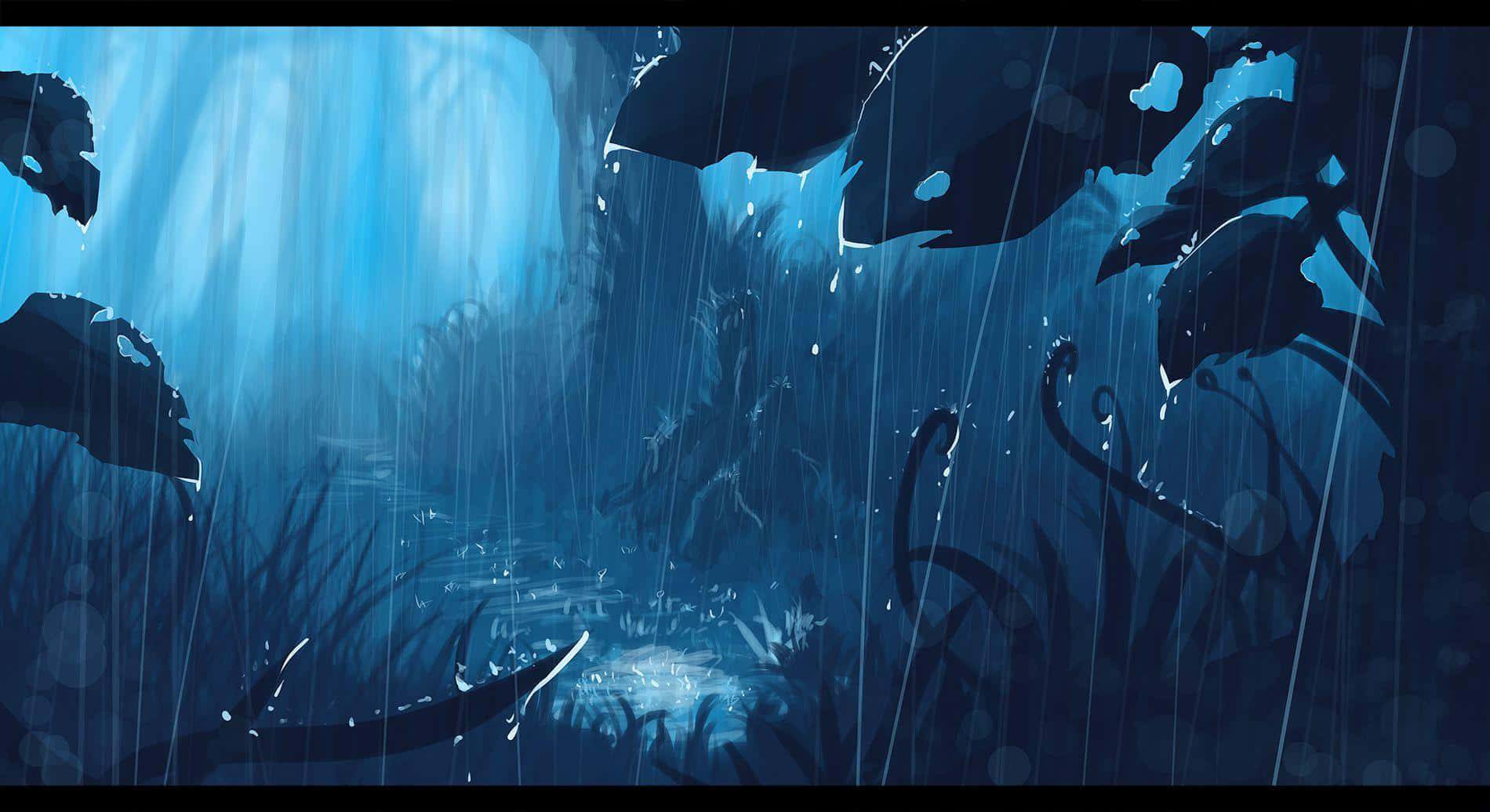 Mystical_ Forest_ Rain_ Anime_ Scene Wallpaper