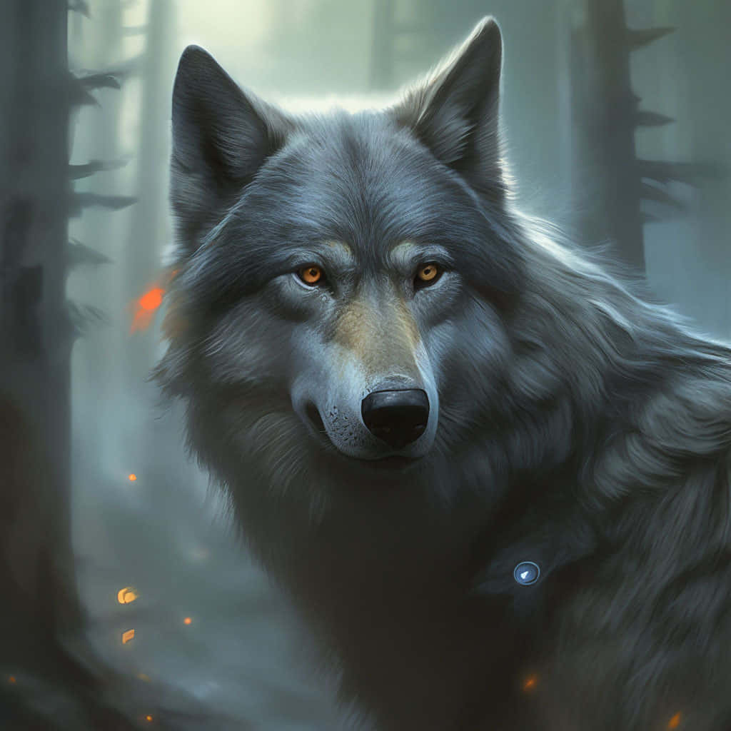 Mystical_ Forest_ Wolf Wallpaper