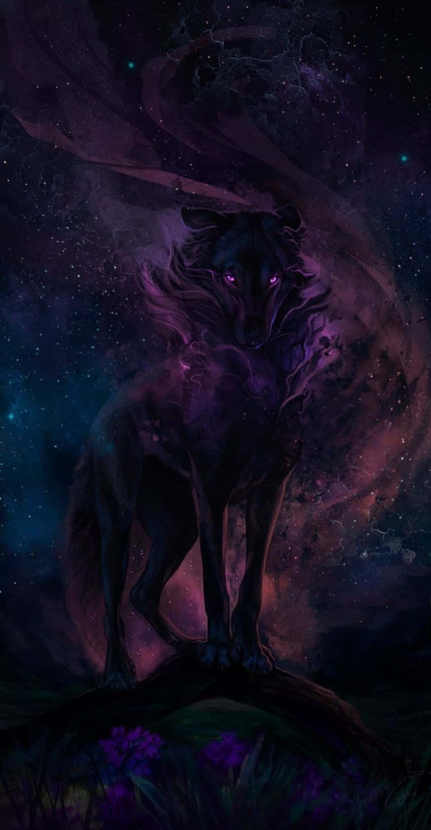 Mystical_ Galaxy_ Wolf_ Artwork Wallpaper