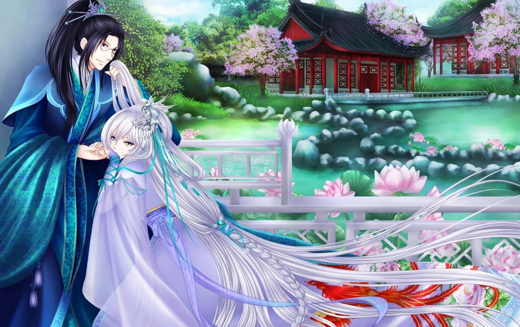 Mystical Garden Anime Characters Wallpaper