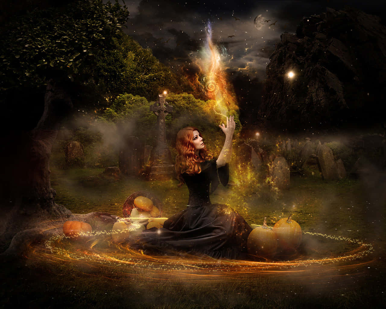 Mystical Magic Spell In Action Wallpaper