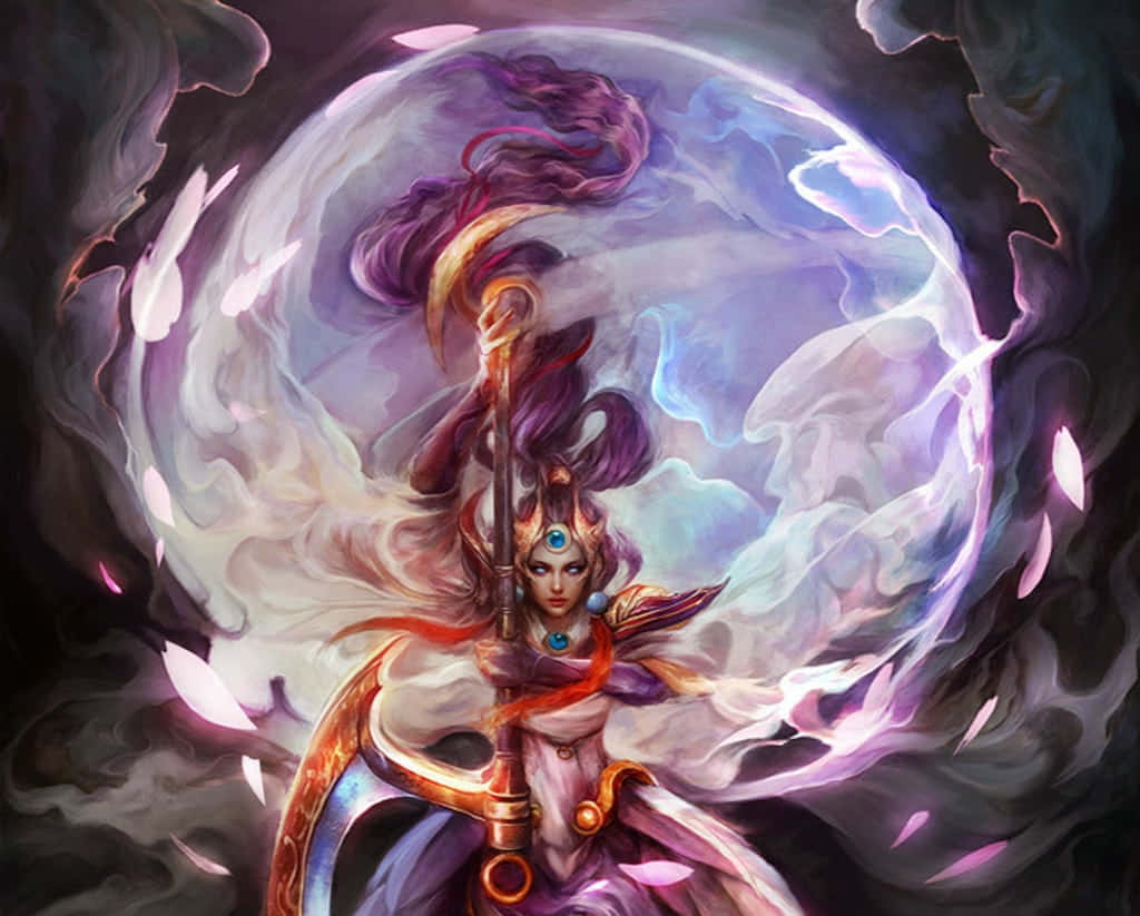 Mystical Moon Goddess Art Wallpaper