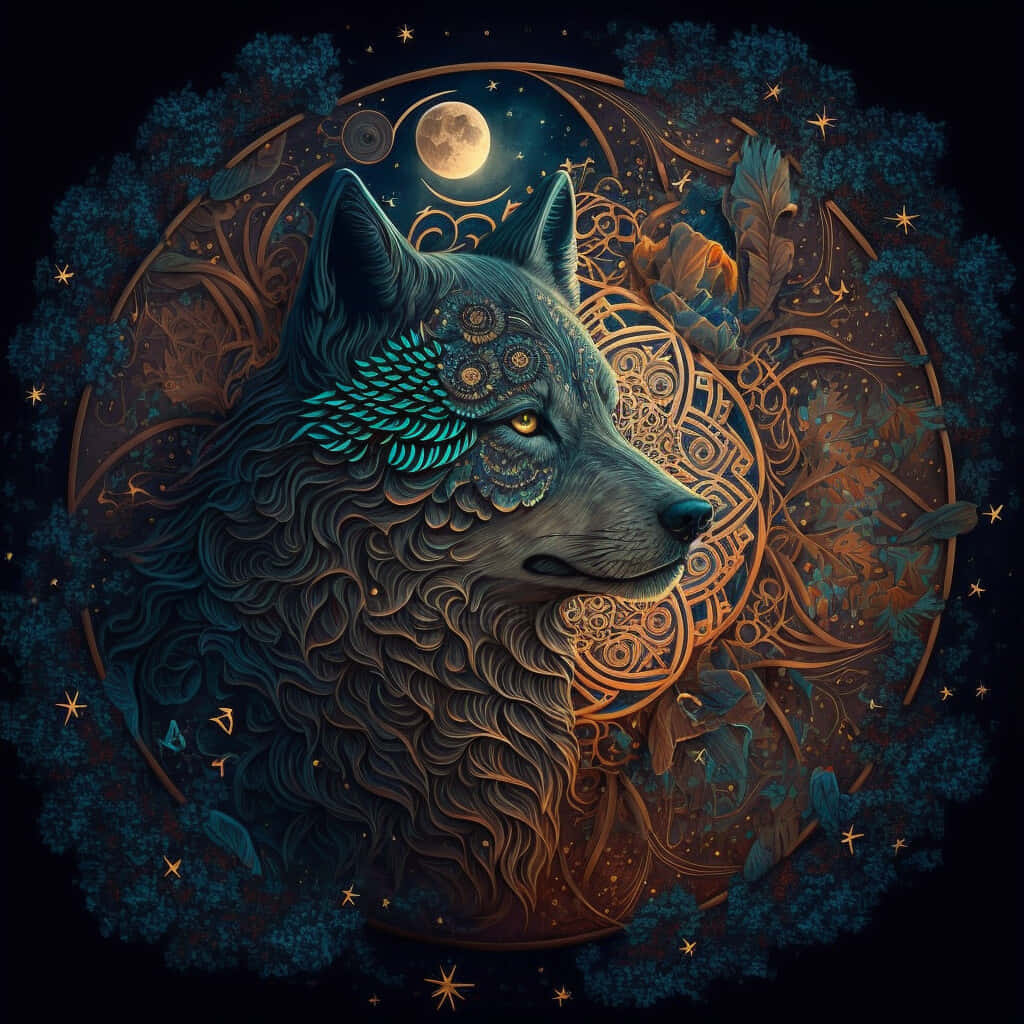 Mystical_ Moonlit_ Wolf_ Artwork Wallpaper