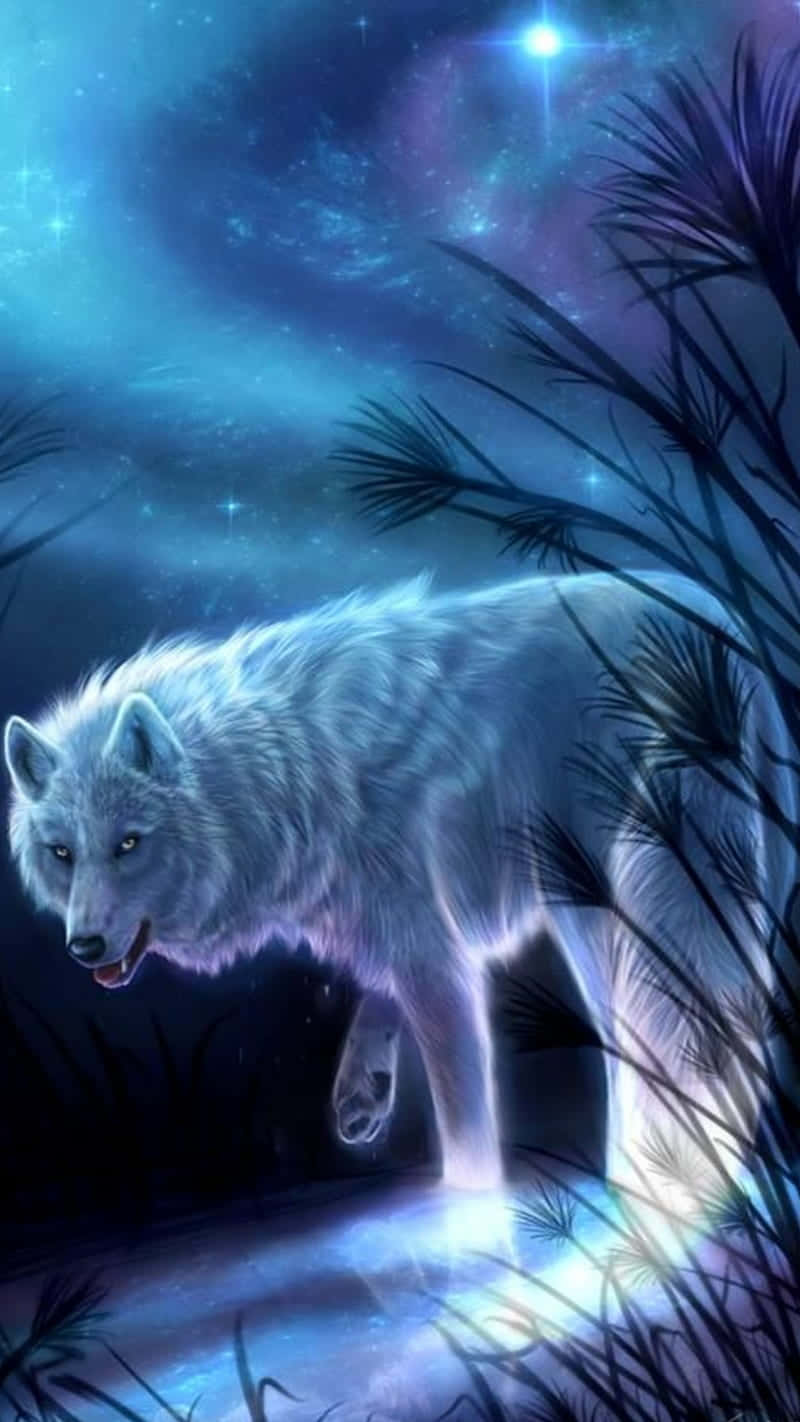 Mystical_ Night_ Wolf Wallpaper