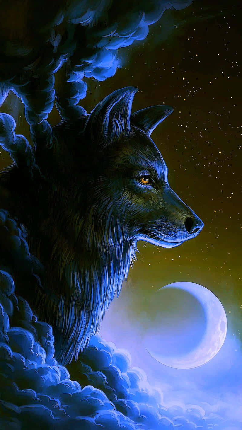 Mystical_ Night_ Wolf_ Under_ Moon Wallpaper