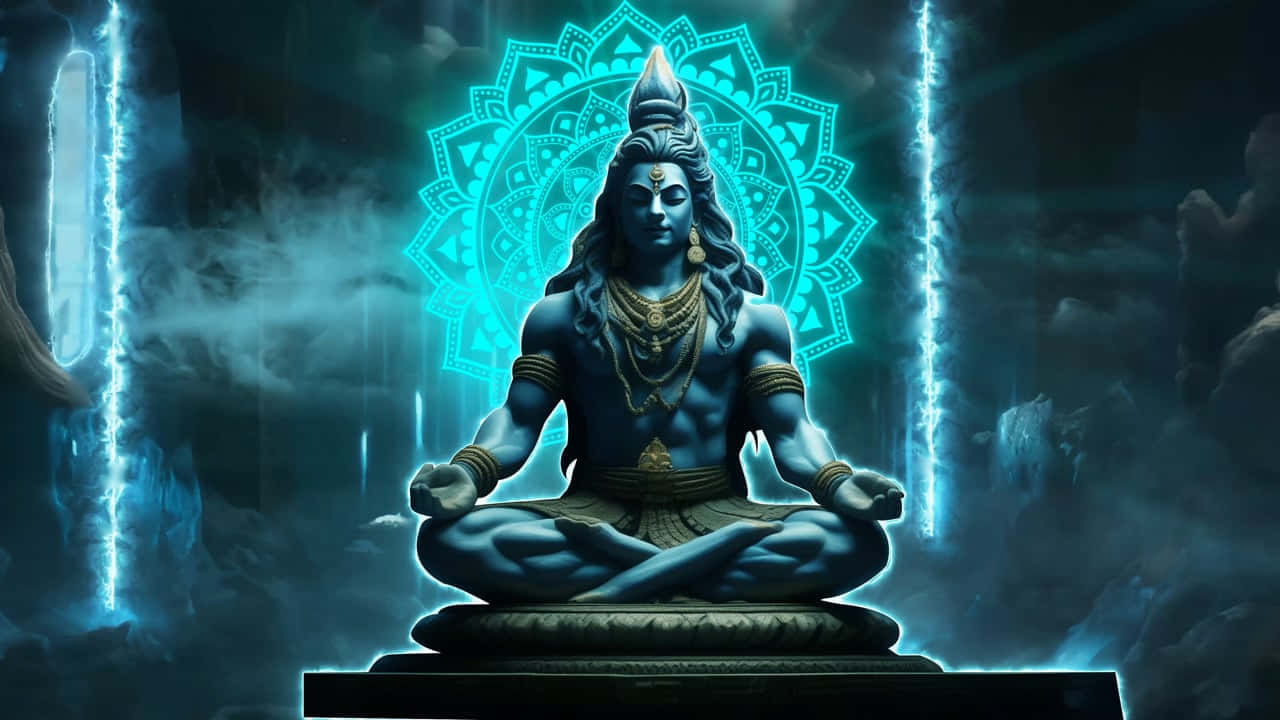 Mystical_ Shiva_with_ Lightning_ Background Wallpaper