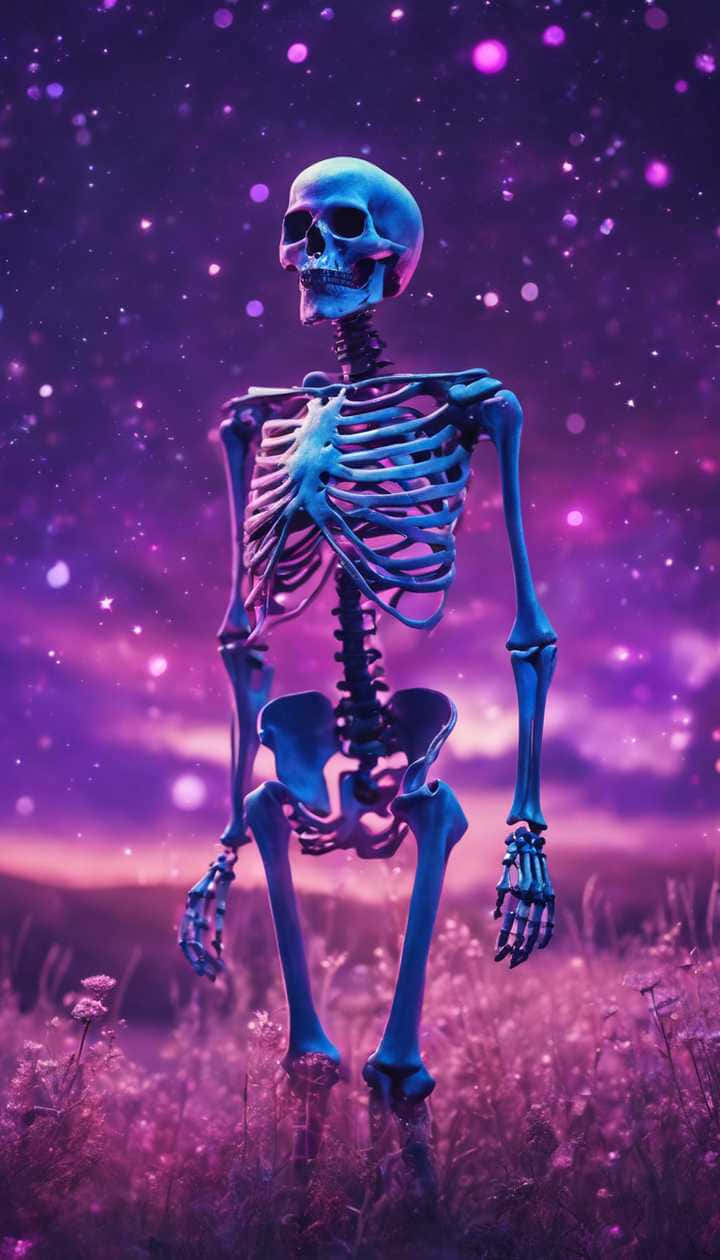 Mystical Skeletonin Purple Field.jpg Wallpaper