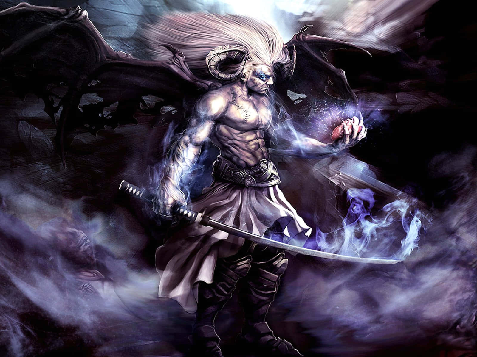 Mystical_ Warrior_ Embodies_ Dark_ Energy Wallpaper