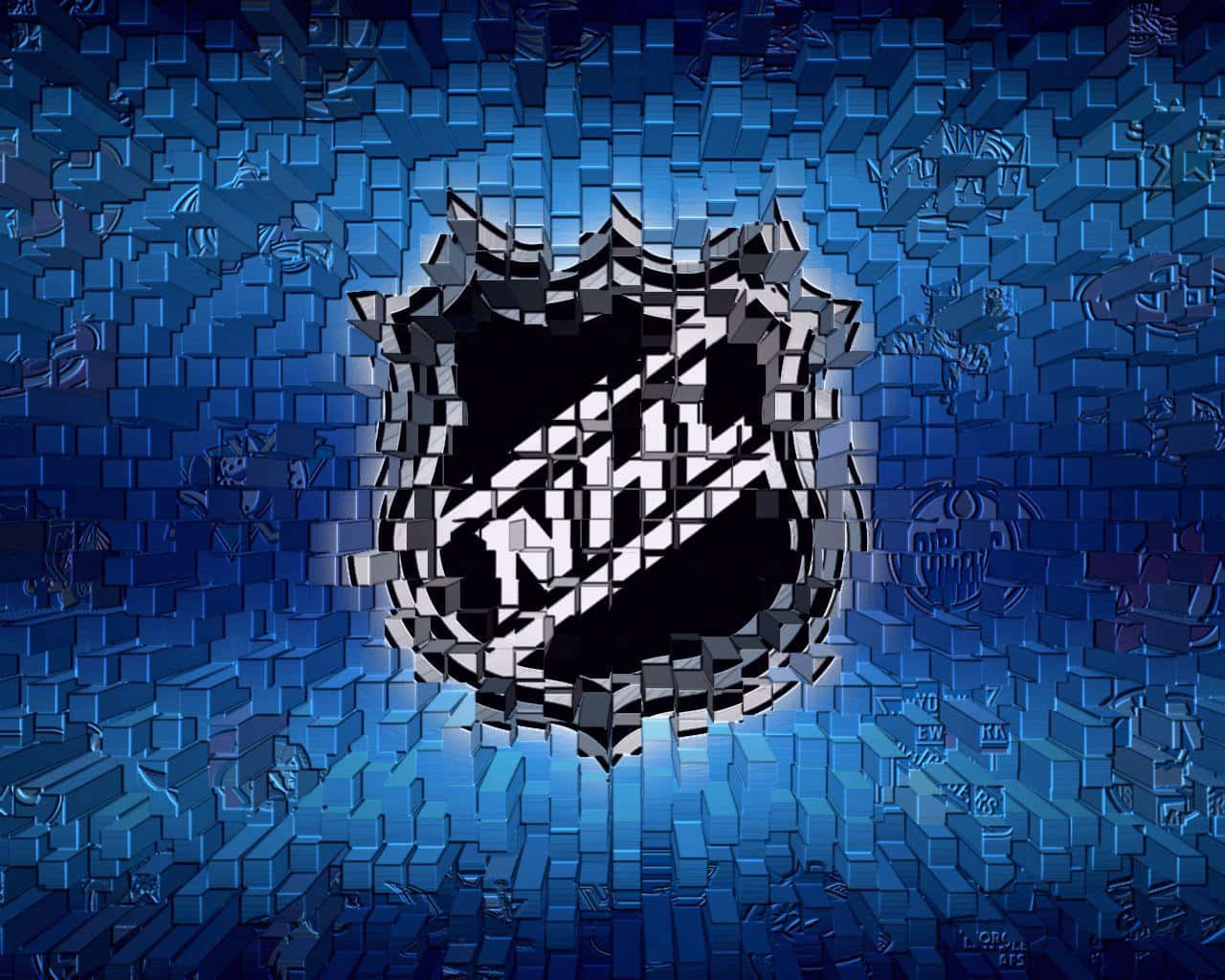 N H L Logo Shattered Ice Effect Wallpaper