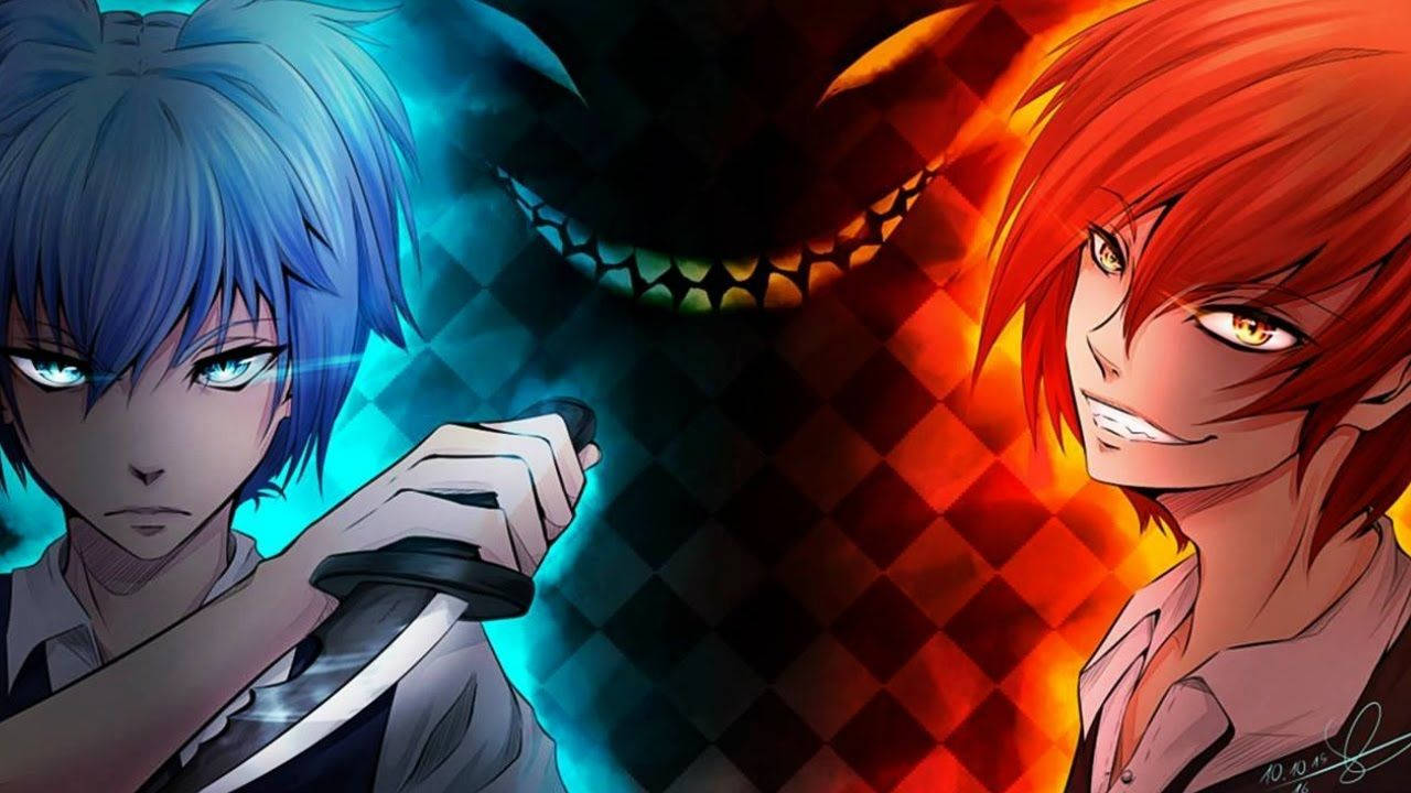 Nagisa And Karma Of Assassination Classroom Wallpaper