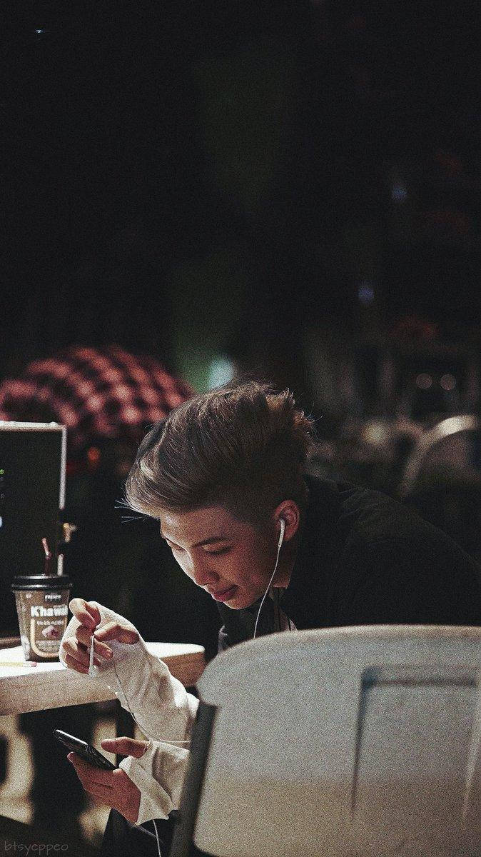 Namjoon In A Coffee Shop Wallpaper