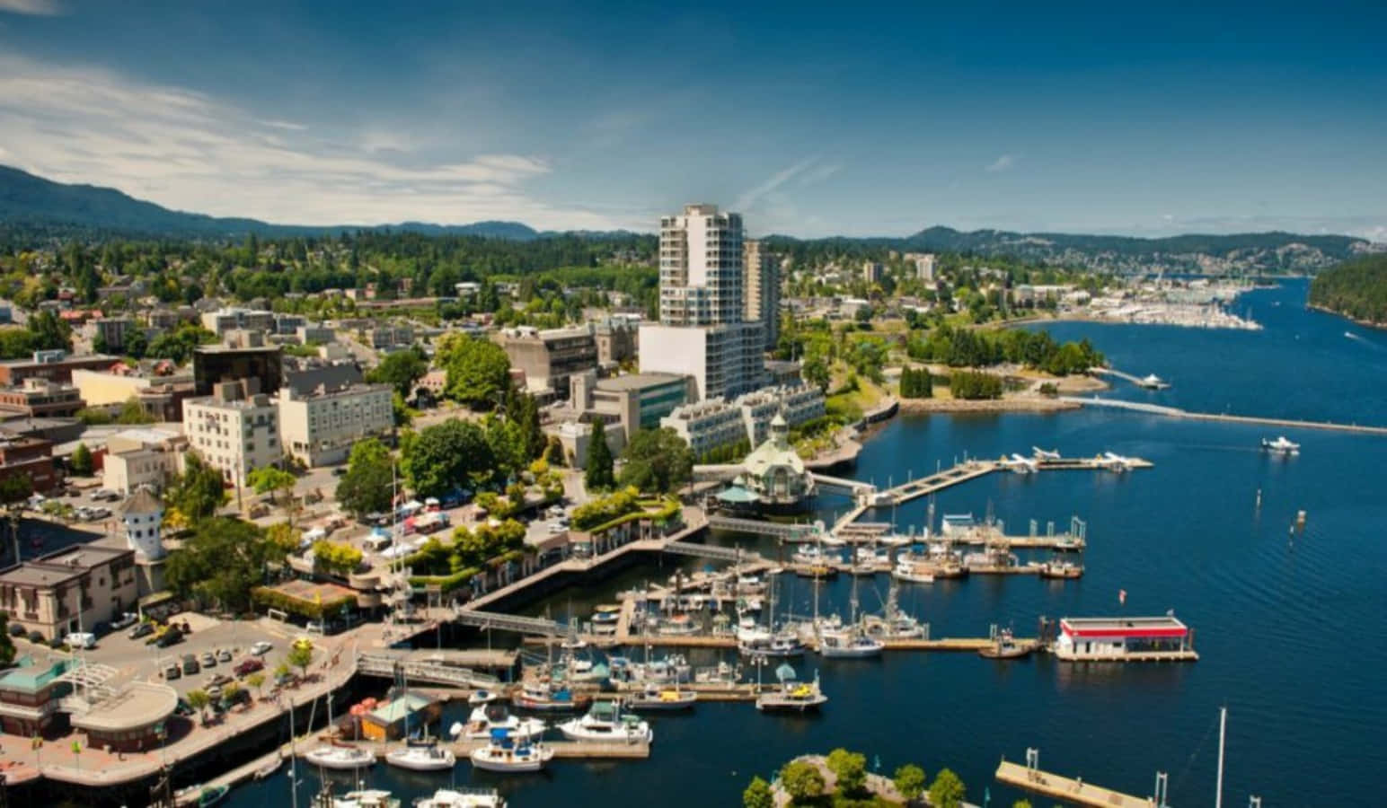 Nanaimo Harbor Aerial View Wallpaper