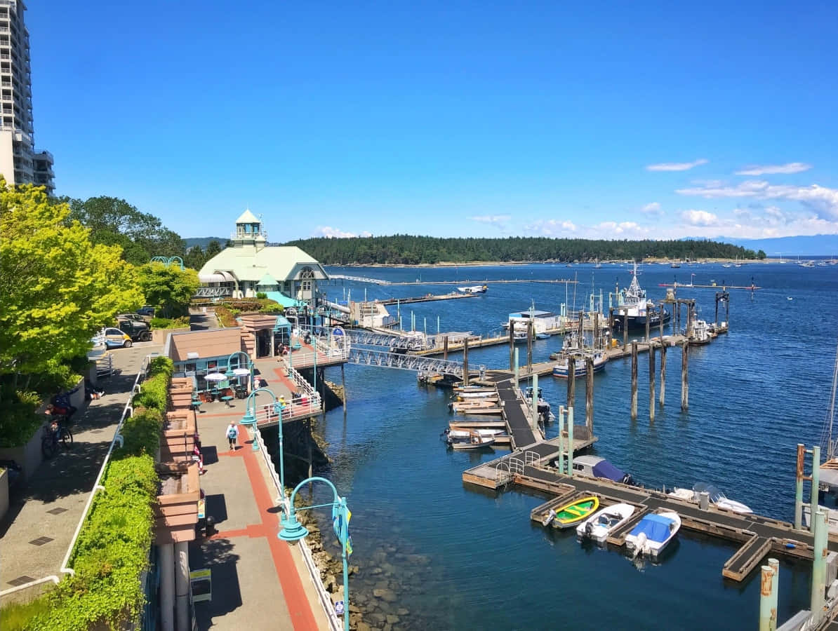 Nanaimo Waterfront Promenade Marina Wallpaper