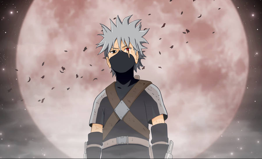 Naruto Kakashi Pink Moon Wallpaper