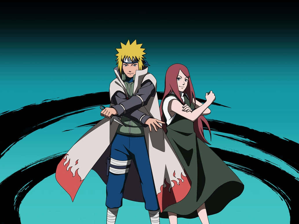 Naruto Minatoand Kushina Readyfor Battle Wallpaper