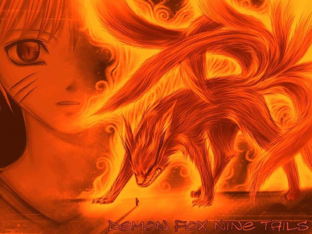 Naruto Nine Tails With Young Naruto Wallpaper