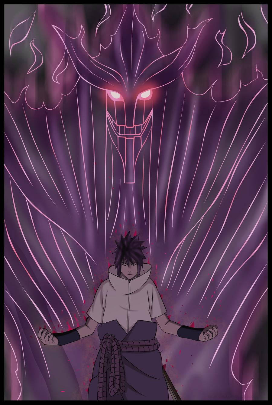 Naruto Sasuke Susanoo Drawing Wallpaper