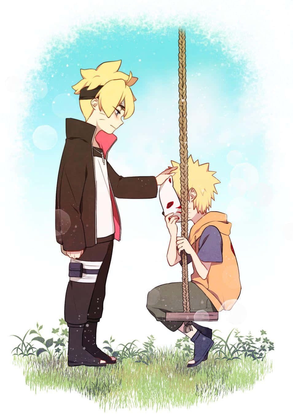 Naruto Swing With Boruto Wallpaper