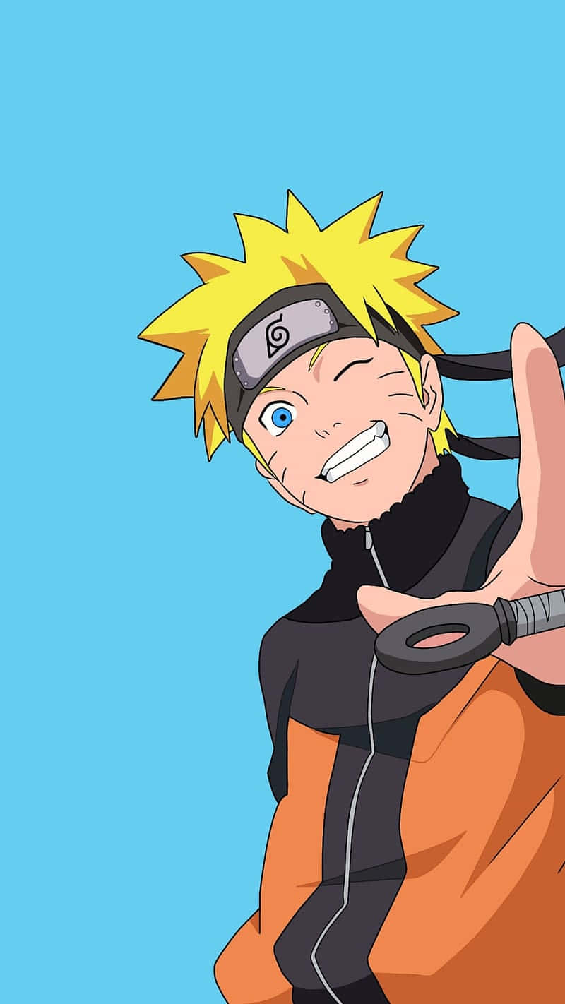 Naruto Uzumaki Blue Background Wallpaper