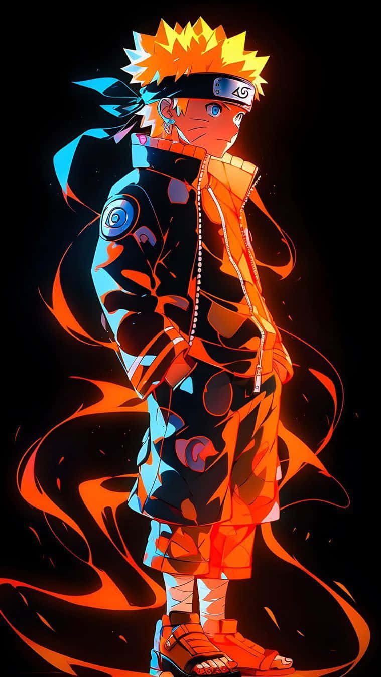 Naruto Uzumaki Flaming Chakrai Phone Wallpaper Wallpaper