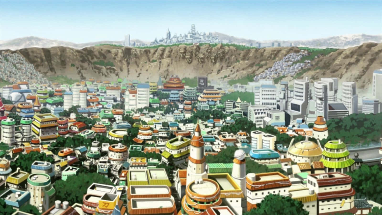 Naruto Village Scenic View Wallpaper