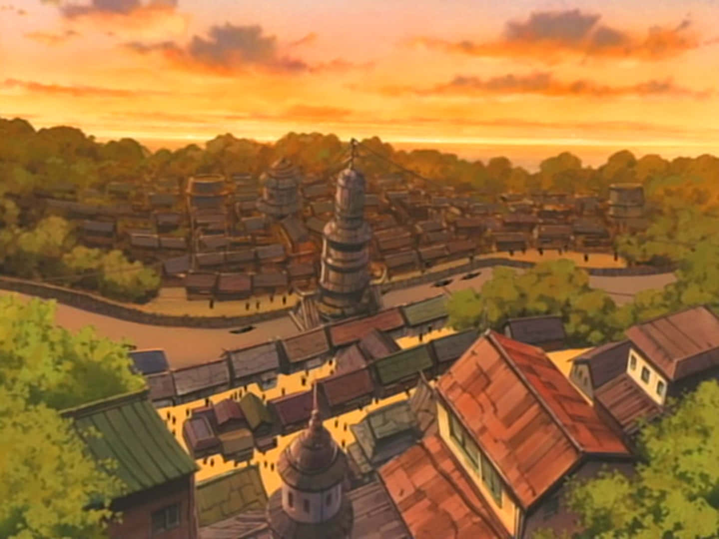 Naruto Village Scenic View Wallpaper