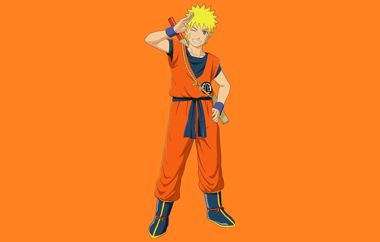 Naruto Wearing Goku Outfit Orange Anime Wallpaper