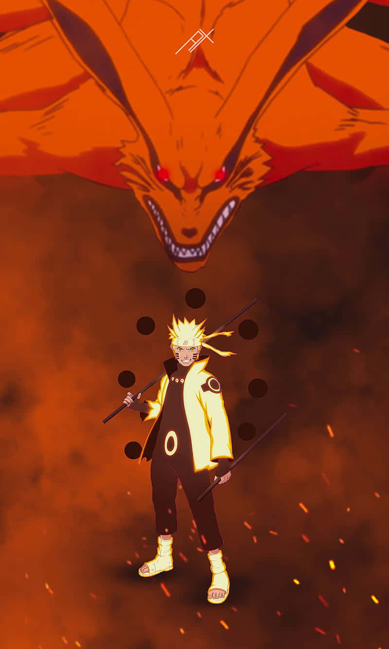 Naruto With Kurama Orange Anime Wallpaper