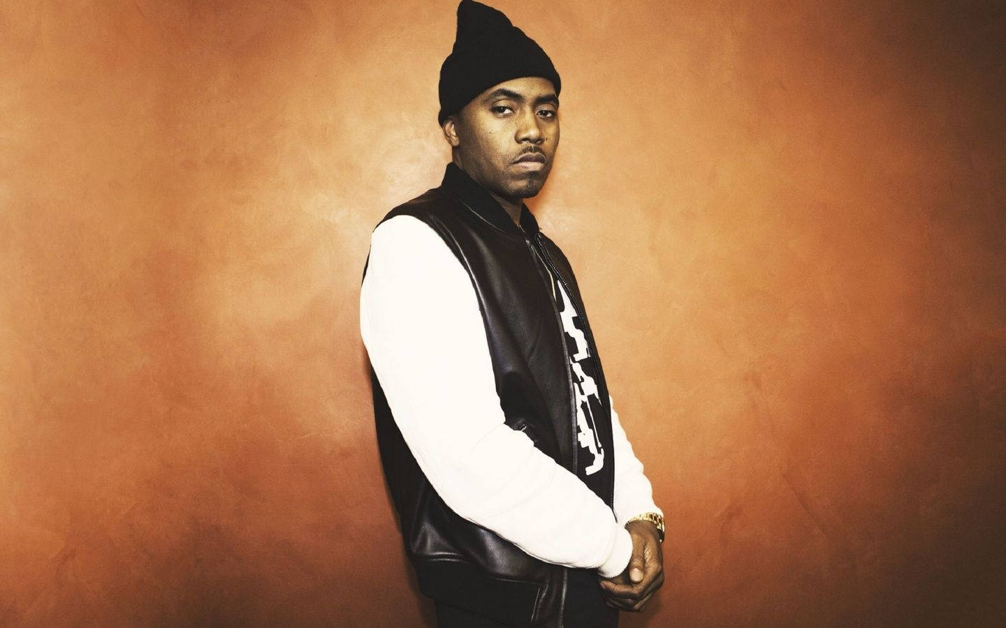 Nas Legendary Black American Rapper Wallpaper