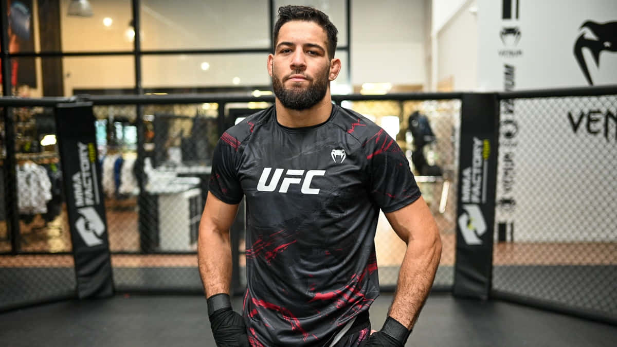 Nassourdine Imavov, Ufc Fighter, Wearing A Black Ufc Shirt Wallpaper