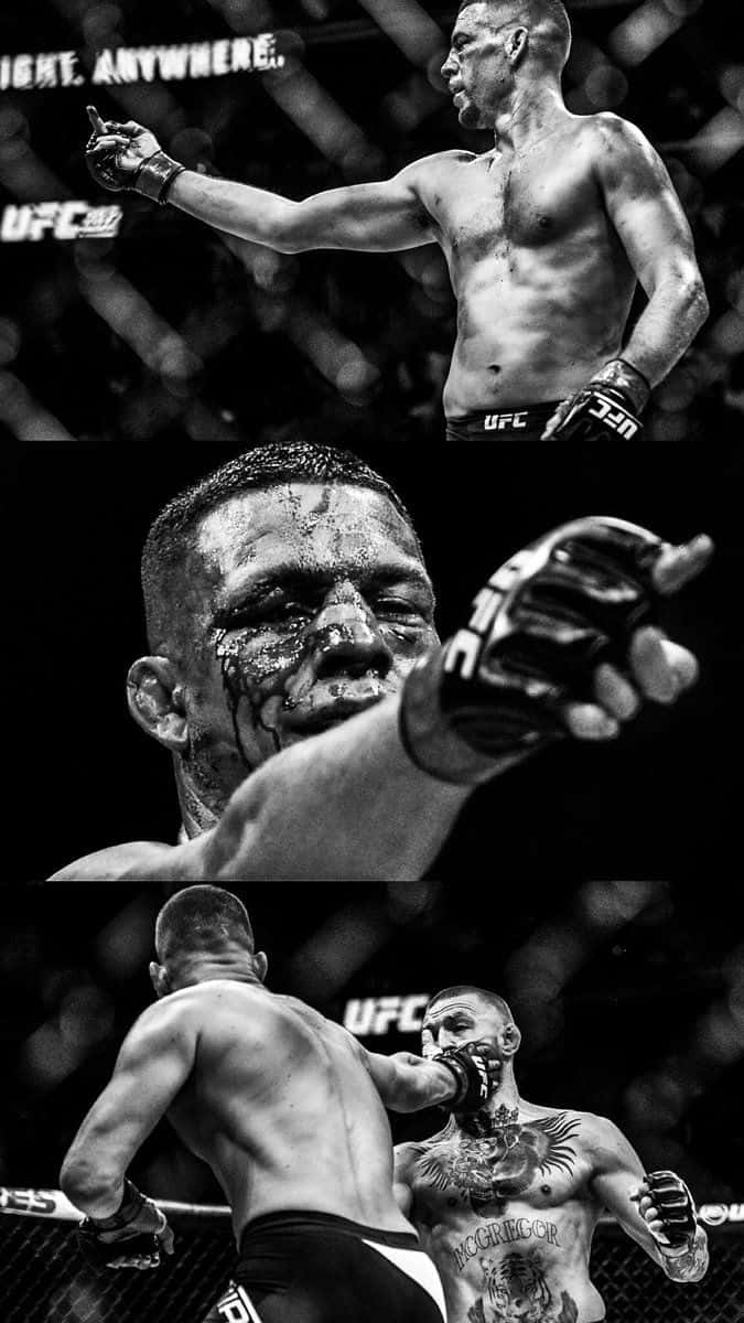 Nate Diaz And Conor Mcgregor Monochrome Wallpaper