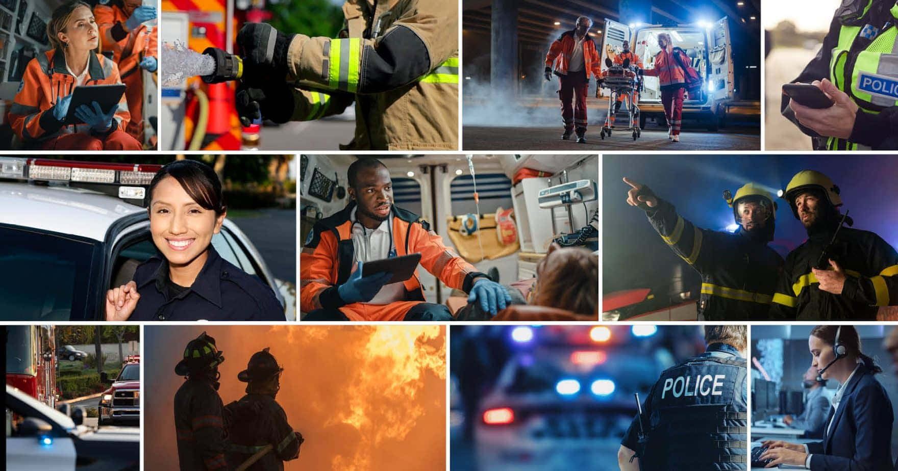 National First Responders Day Collage Wallpaper