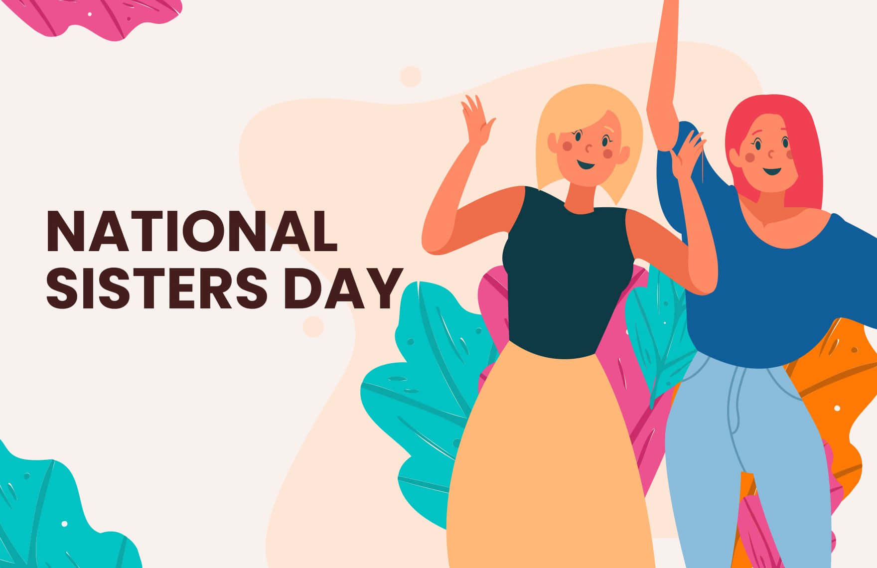 National Sisters Day Celebration Illustration Wallpaper