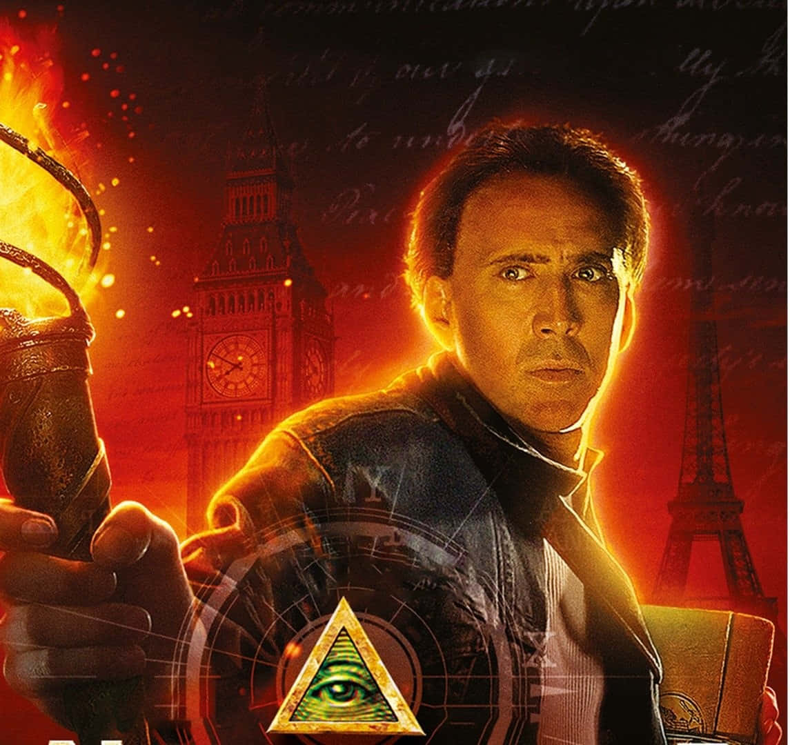 National Treasure Movie Poster Featuring Benjamin Franklin Gates Wallpaper