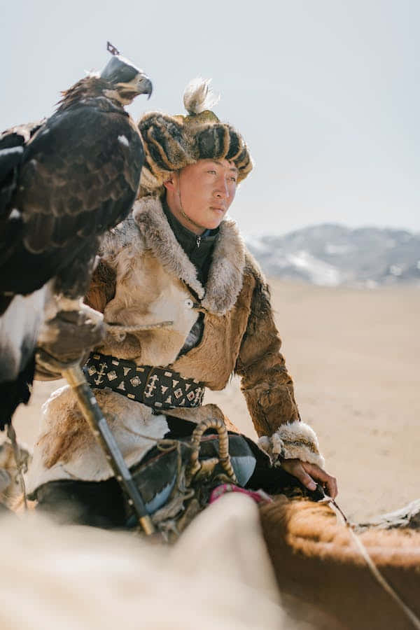 Native Mongolian Falconer Wallpaper