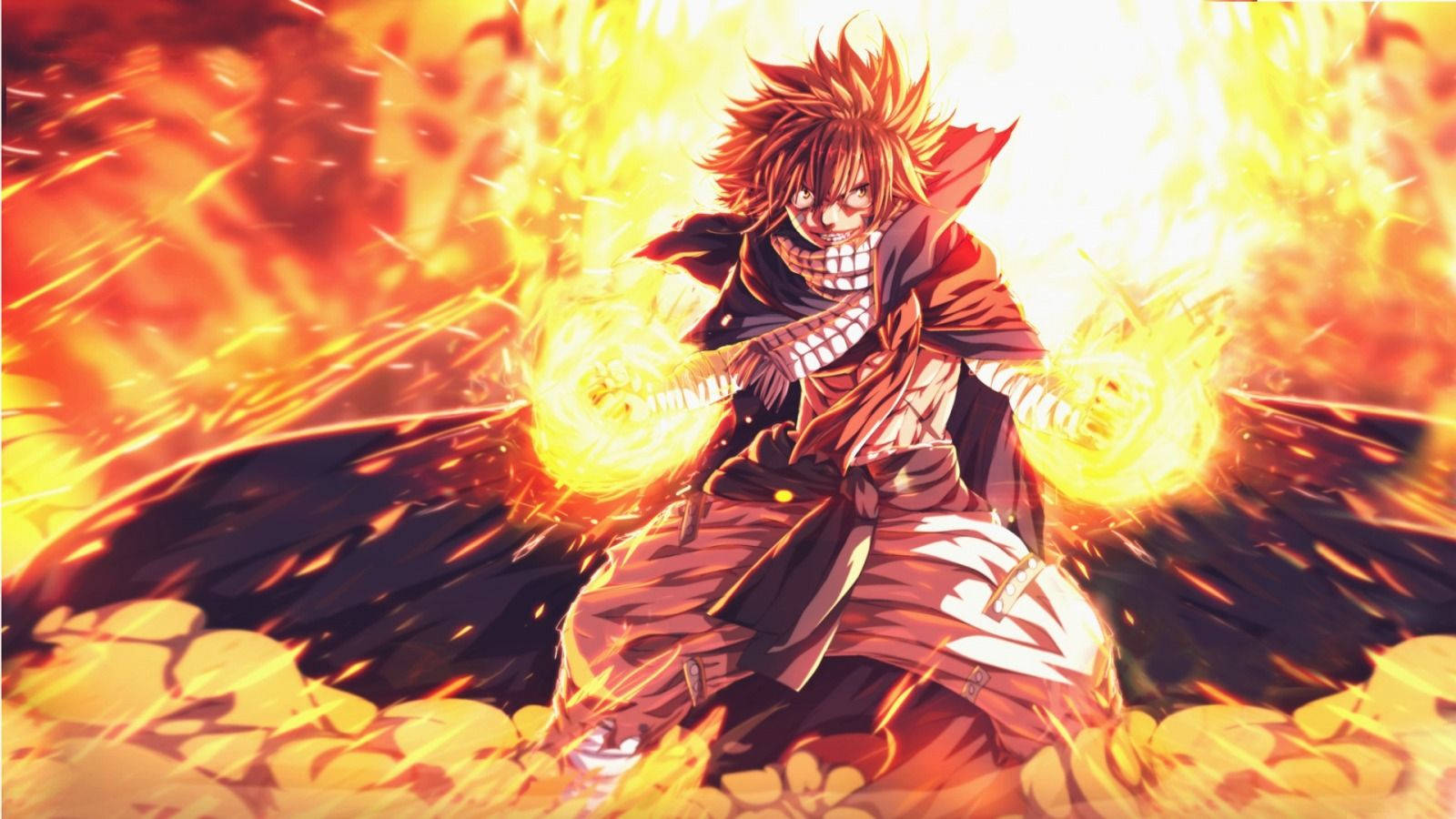 Natsu Dragneel Battling With His Opponents Wallpaper