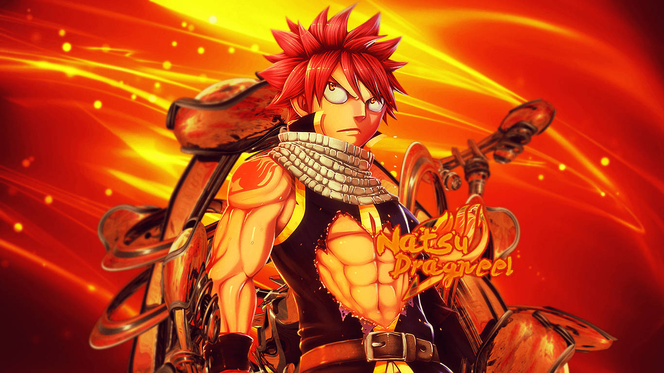 Natsu Dragneel Bursting With Energy Wallpaper