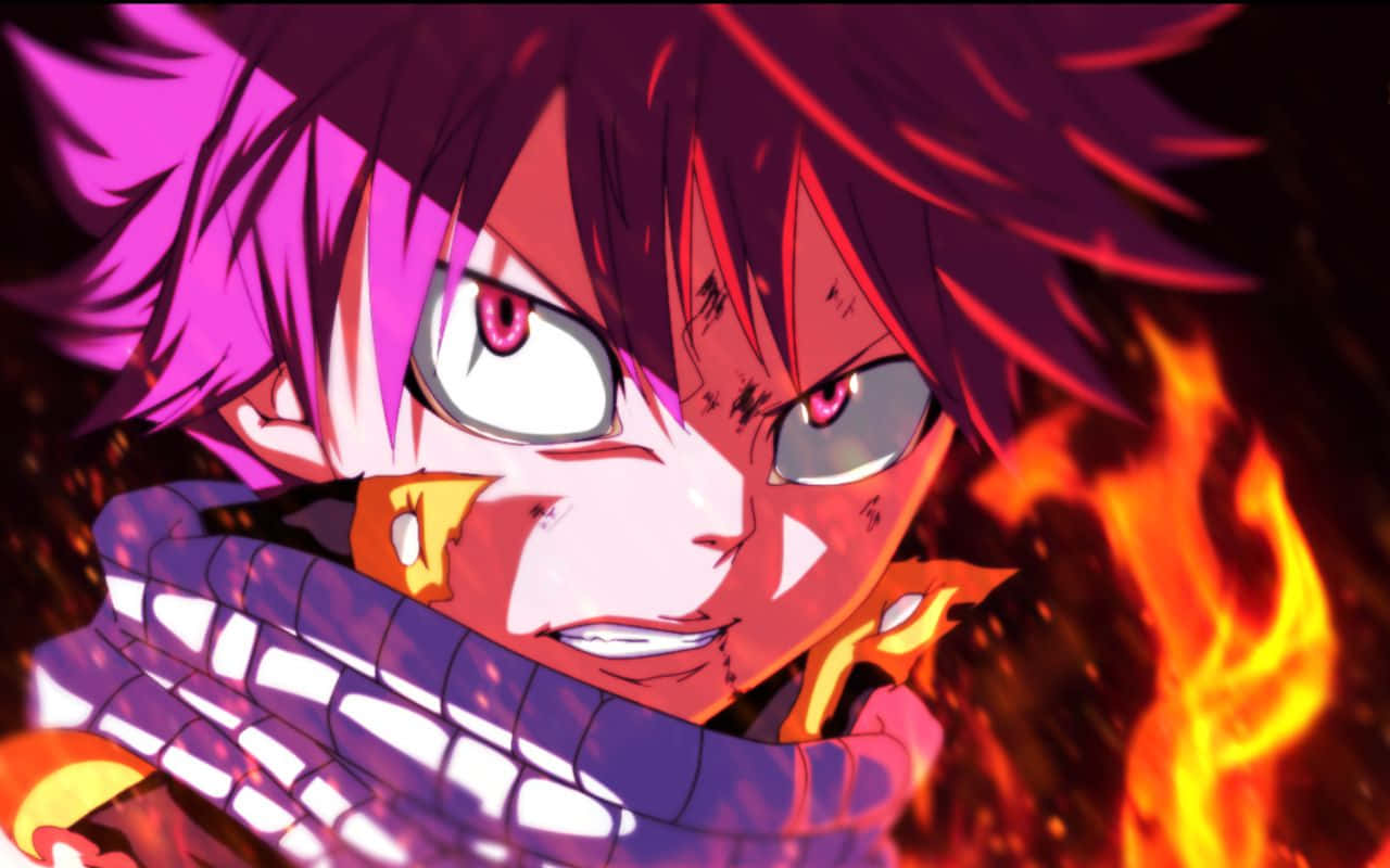 Natsu Dragneel Unleashing His Fire Dragon Slayer Magic Wallpaper