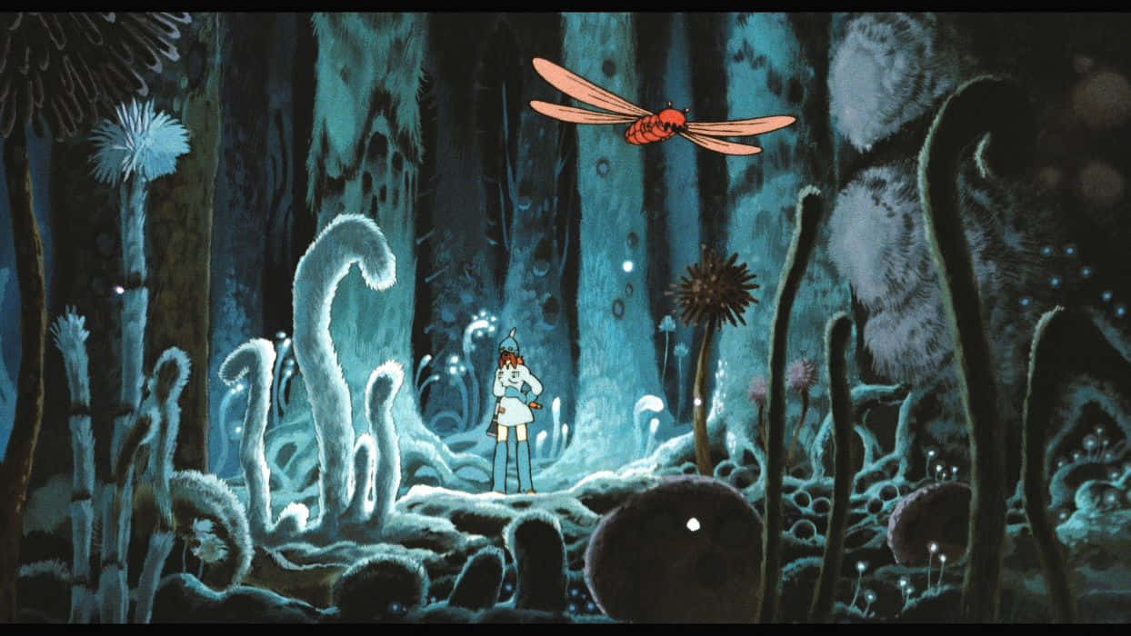 Nausicaä Flying Her Glider In The Valley Of The Wind Wallpaper