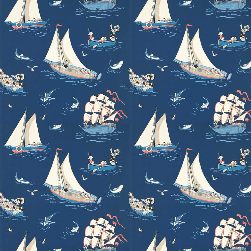 Nautical Adventure Pattern Wallpaper