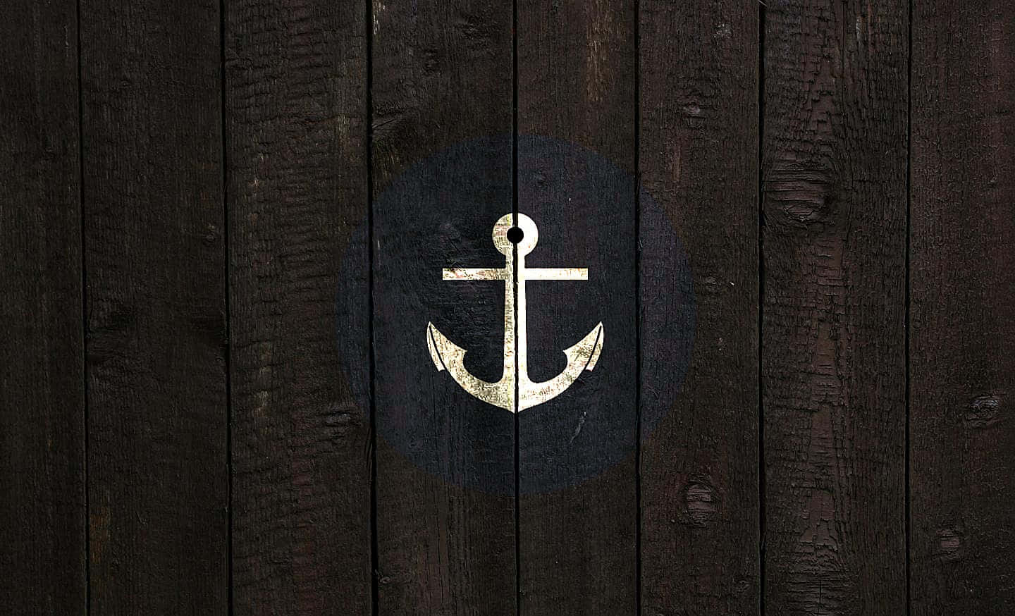 Nautical Anchor Wooden Background Wallpaper