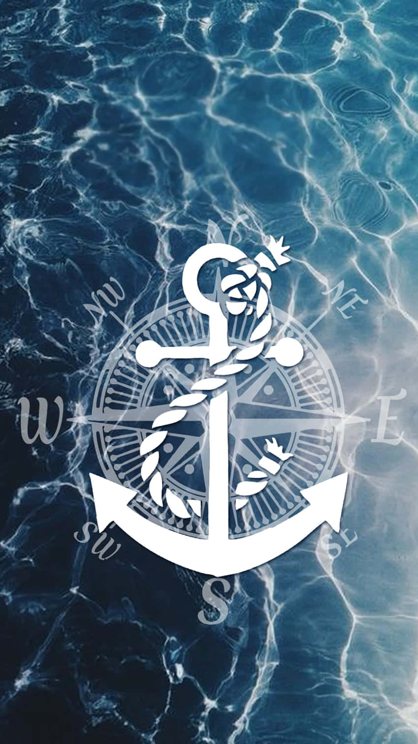 Nautical Compassand Anchor Overlay Wallpaper