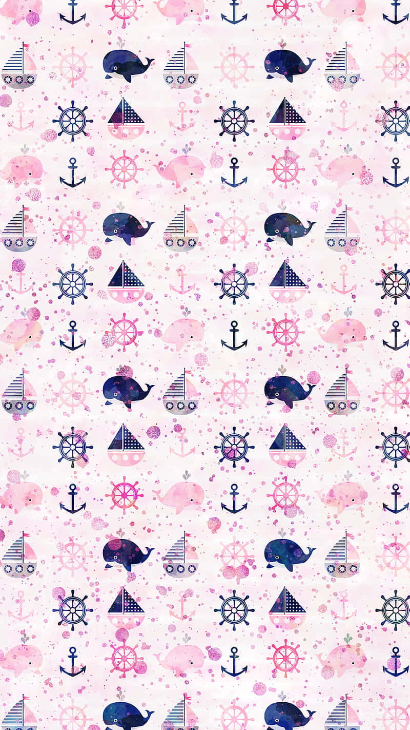 Nautical Pattern Whimsical Design Wallpaper