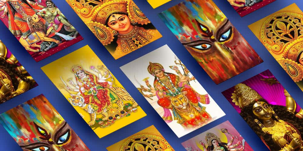 Nav Durga Collage Artwork Wallpaper