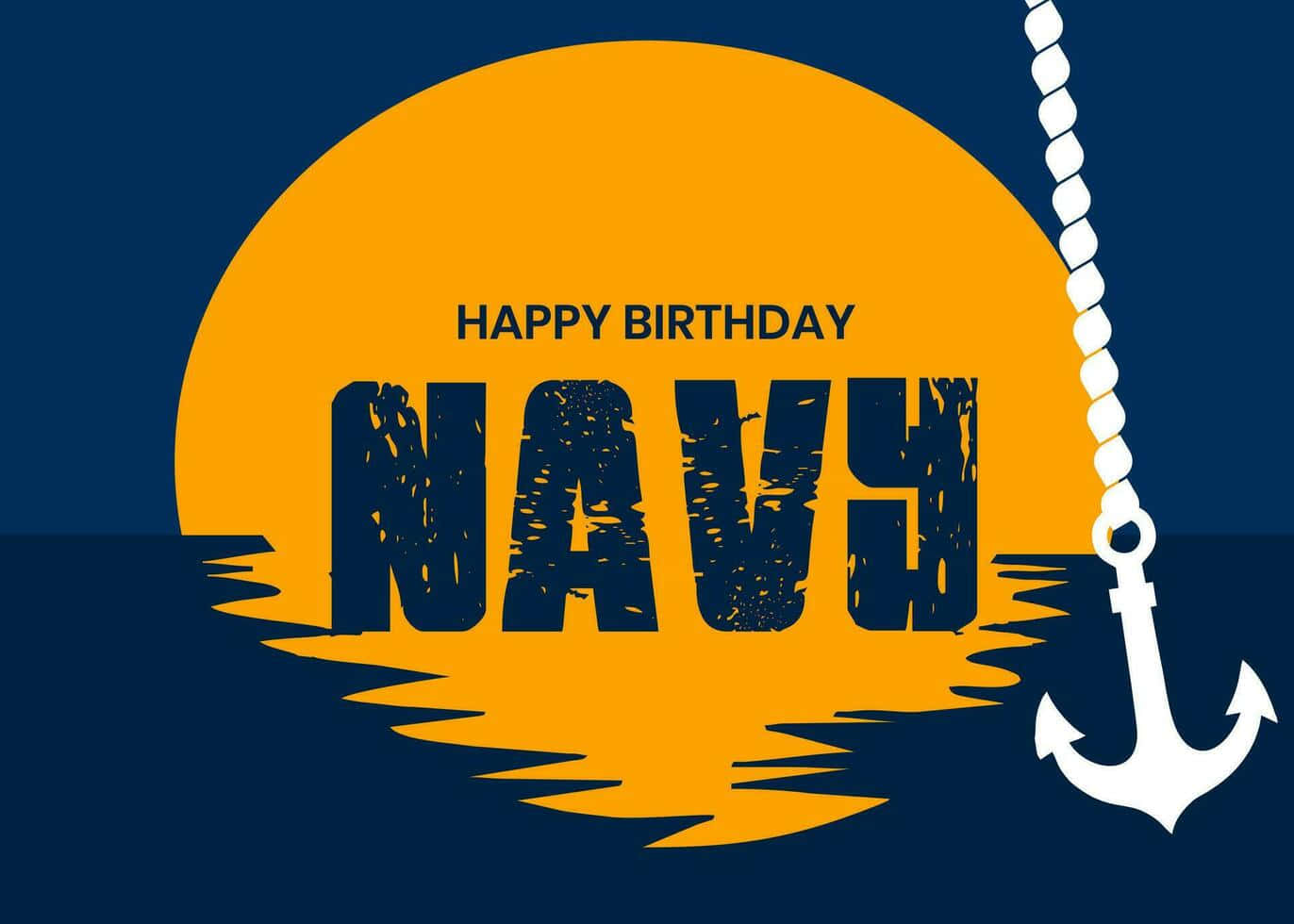 Navy Birthday Celebration Anchor Graphic Wallpaper