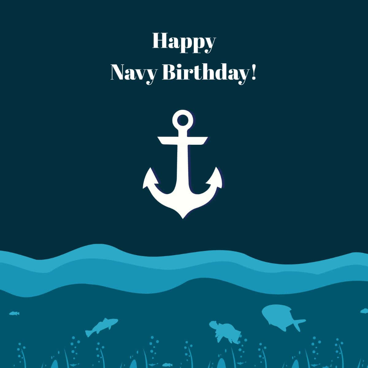 Navy Birthday Greeting Anchor Wallpaper