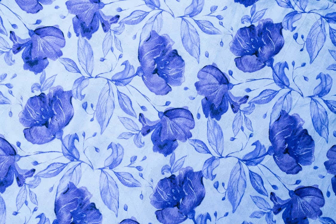 Navy Blue Floral Pattern Texture Wallpaper