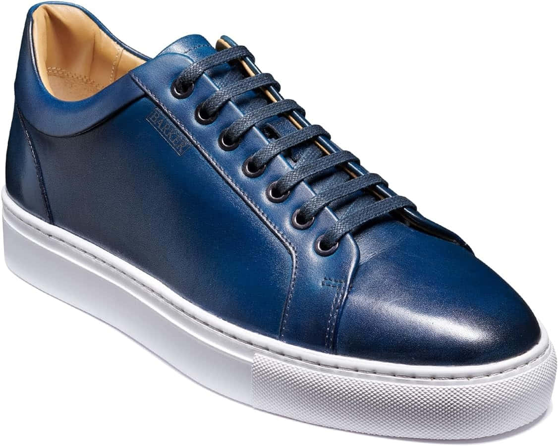 Navy Blue Leather Sneaker Wallpaper