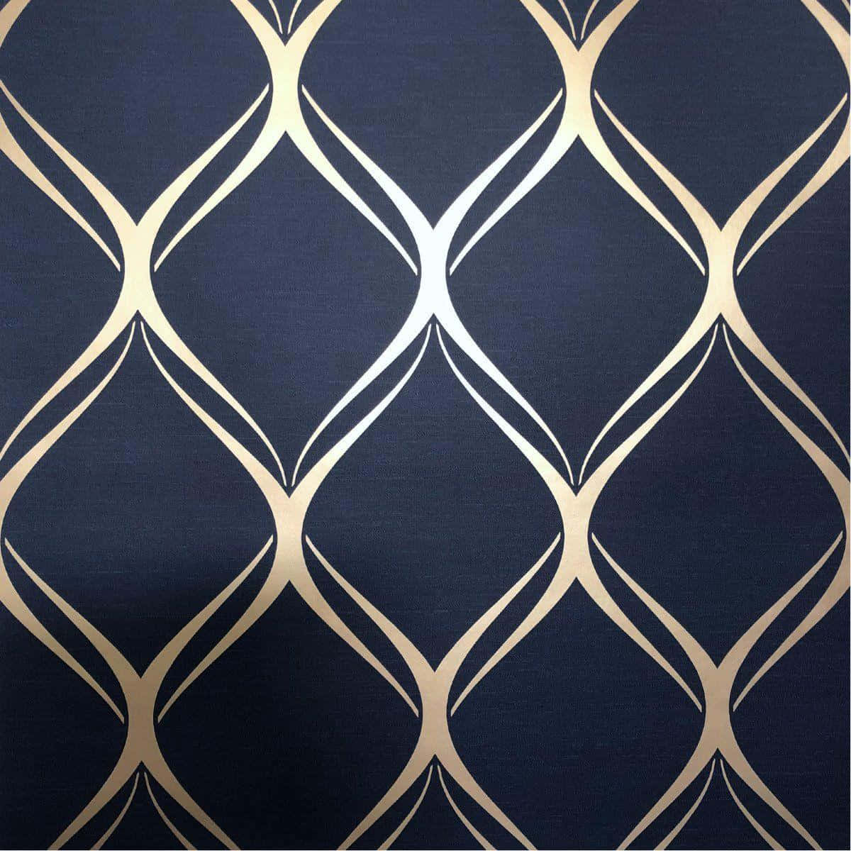 Navy Gold Geometric Pattern Wallpaper